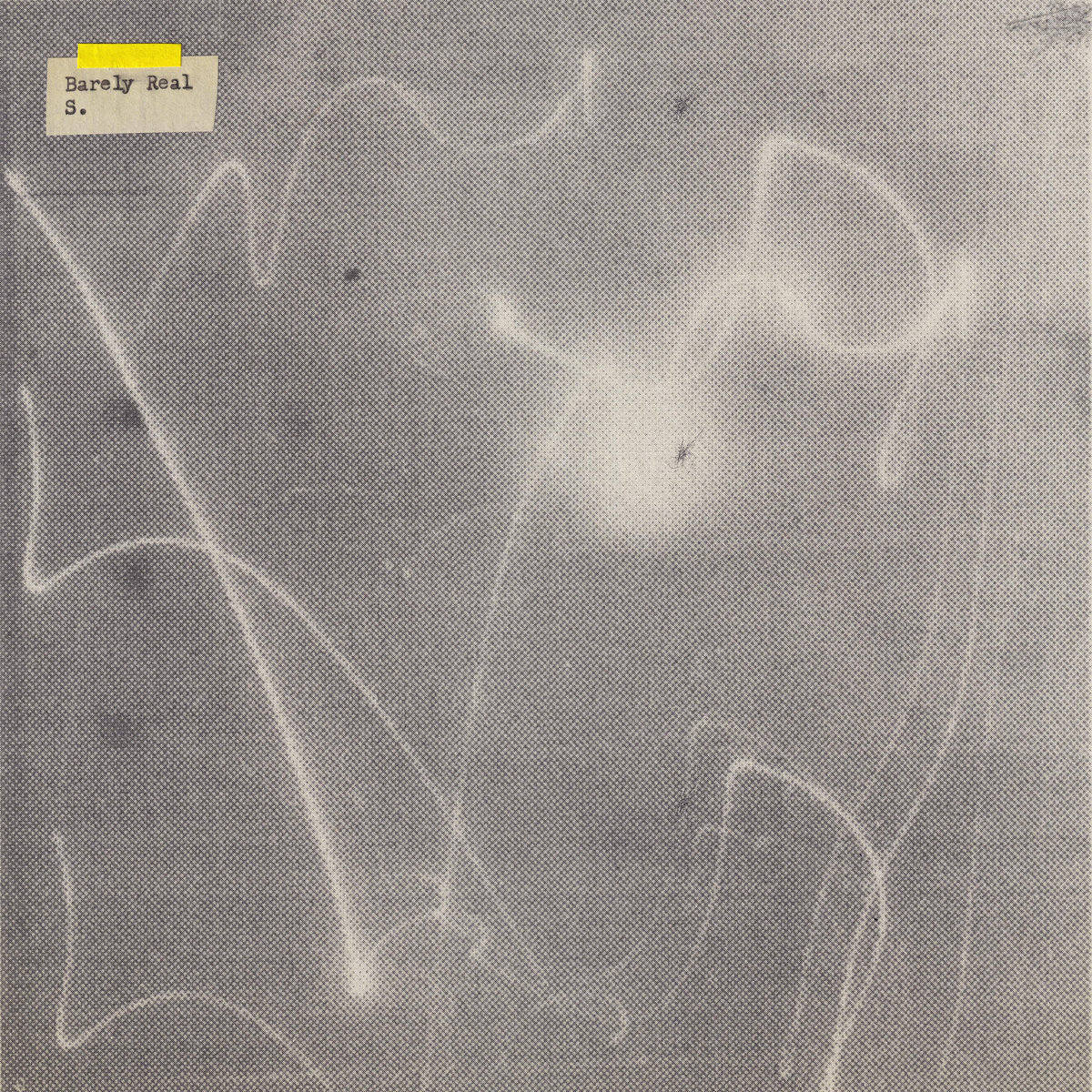 album cover featuring light trails distorted with print dot patterns