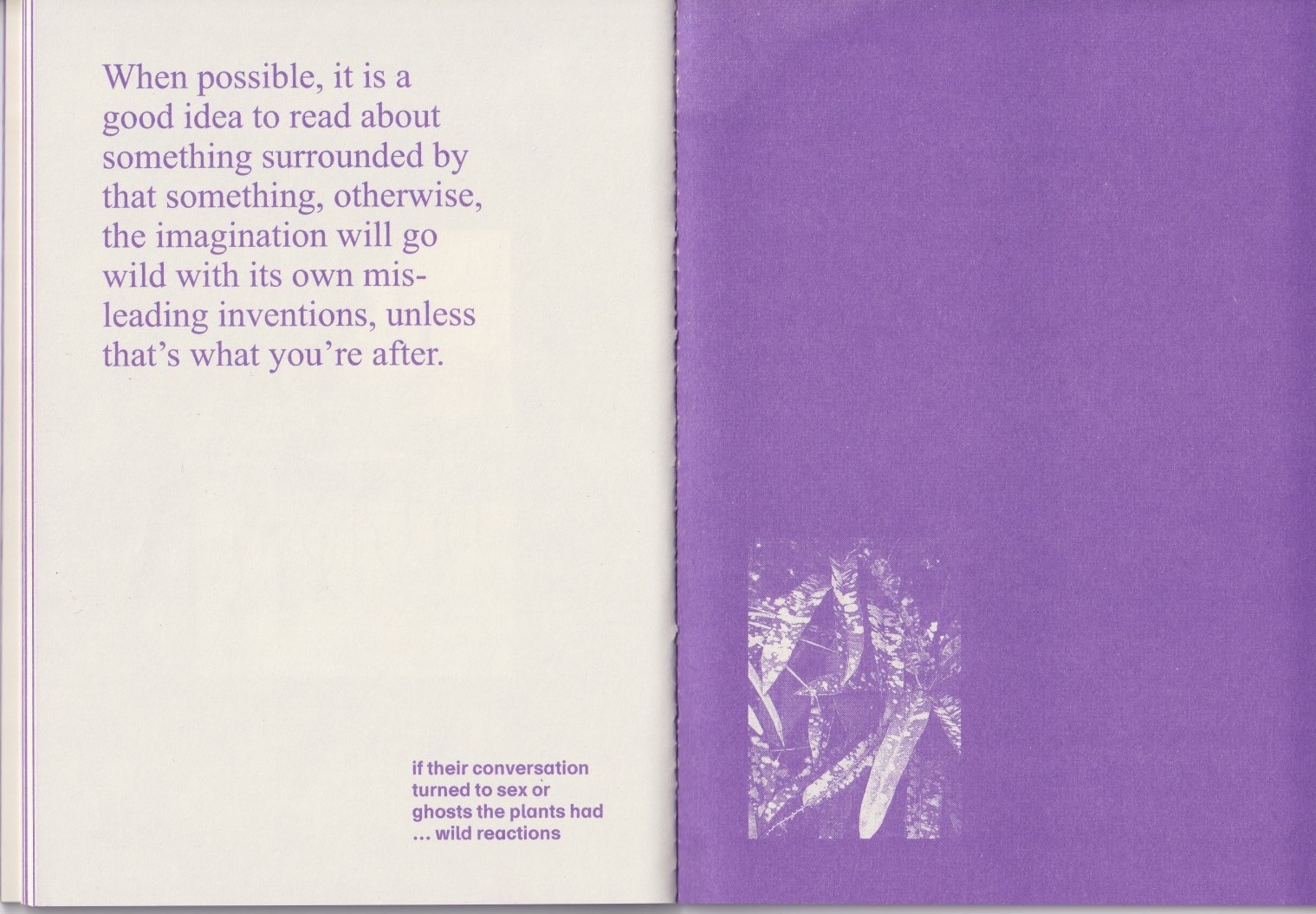 spread from a book about plants and feelings