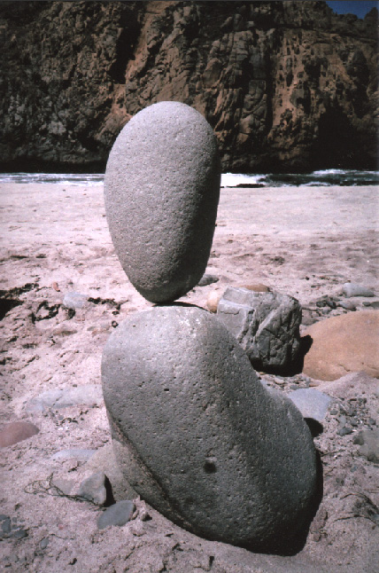 rock cairn on a beach