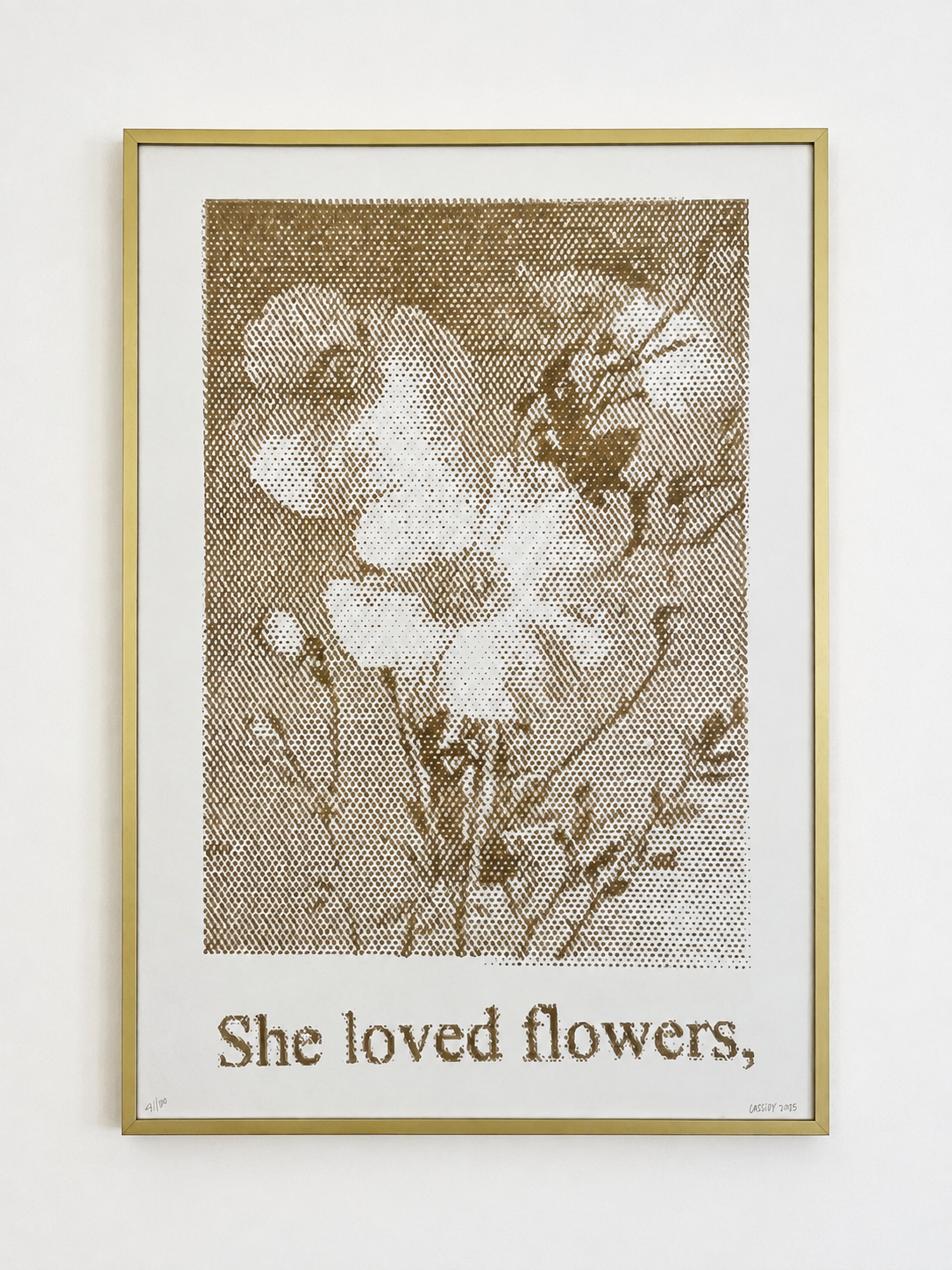 flower printed over text that reads she loved flowers